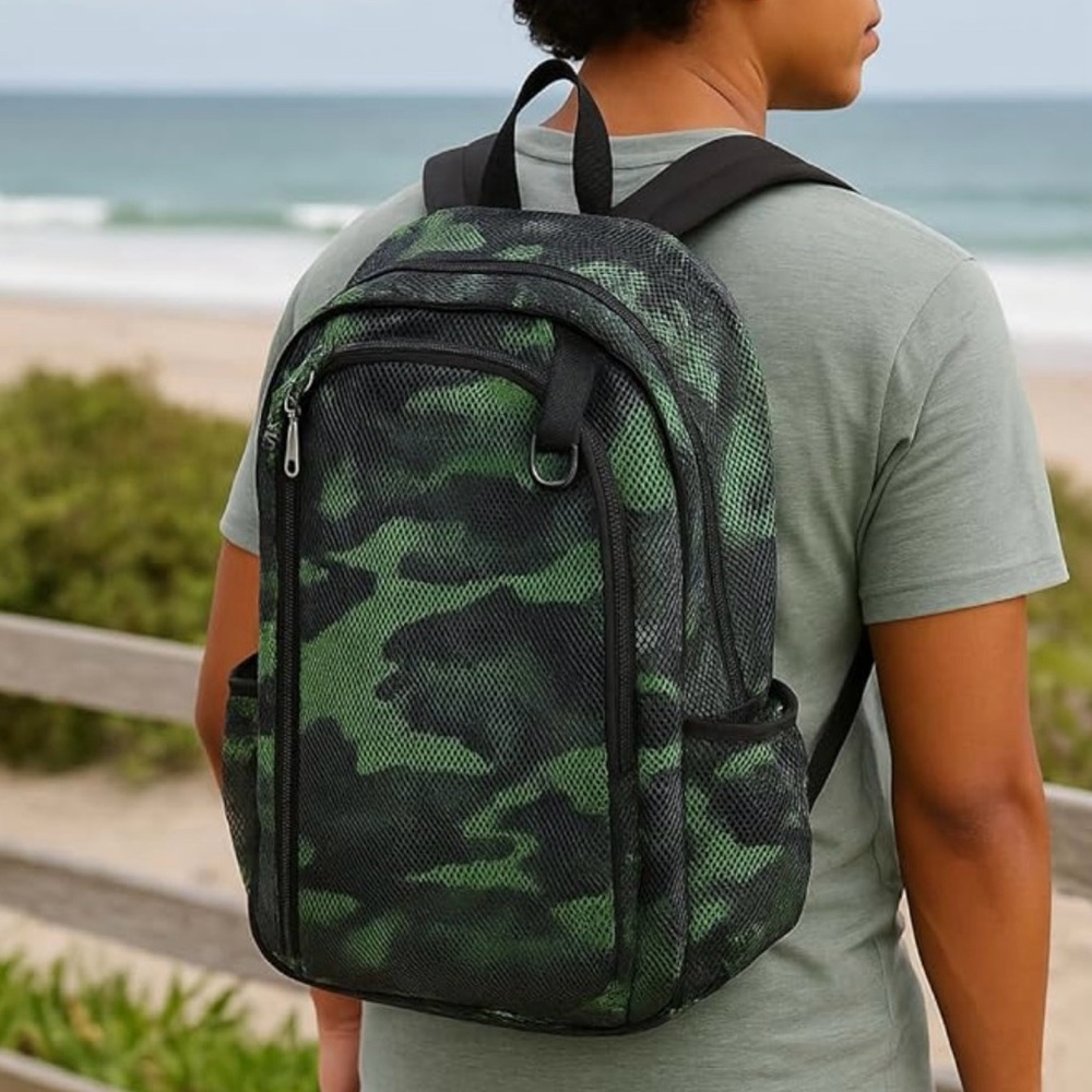 Camouflage Mesh Backpack